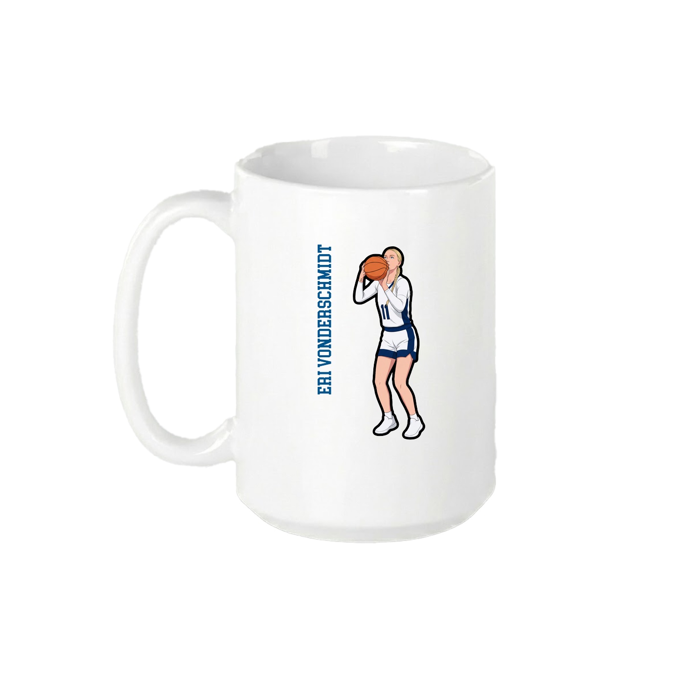 15oz Coffee Mug — Name Vertical in White