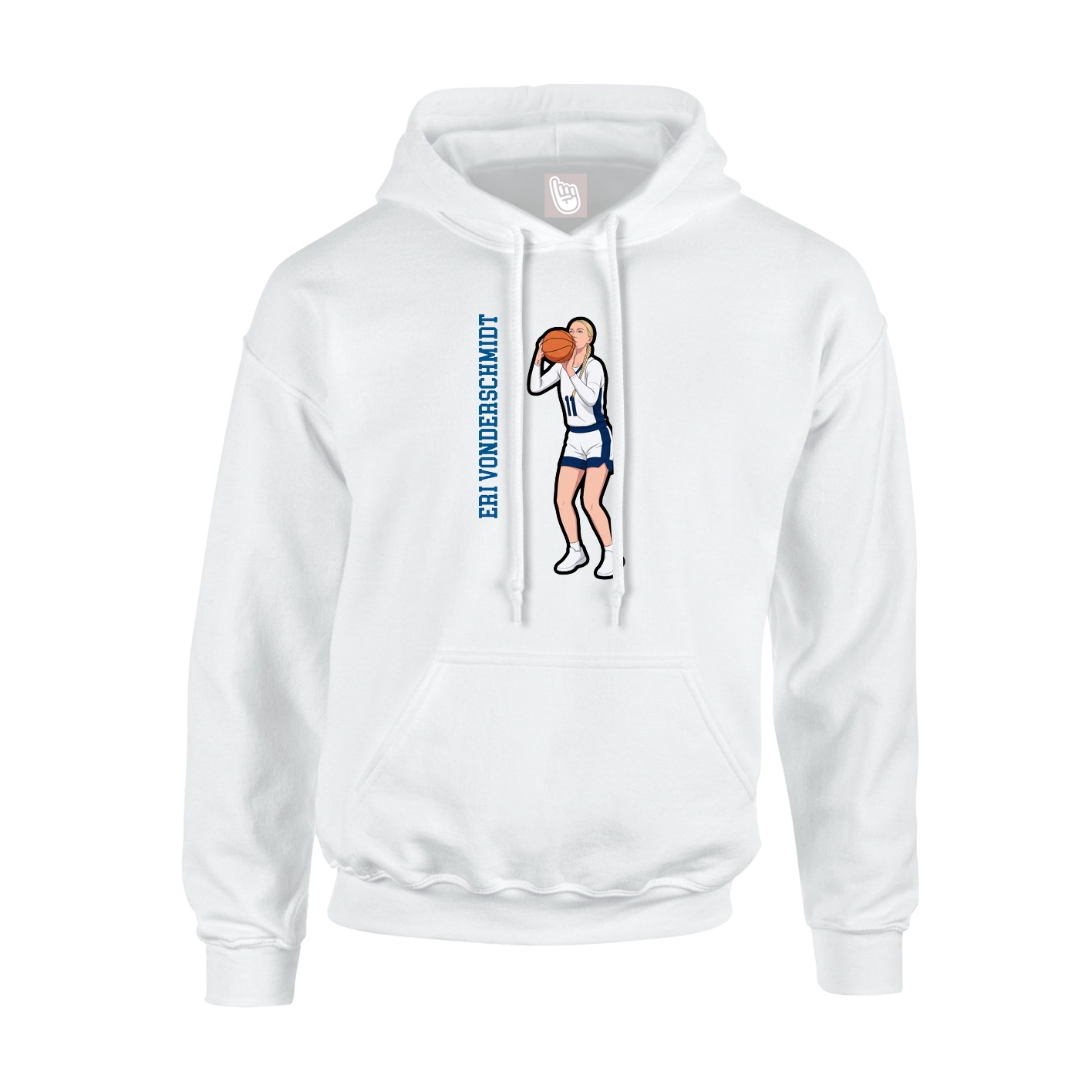 Youth Hoodie — Name Vertical in White