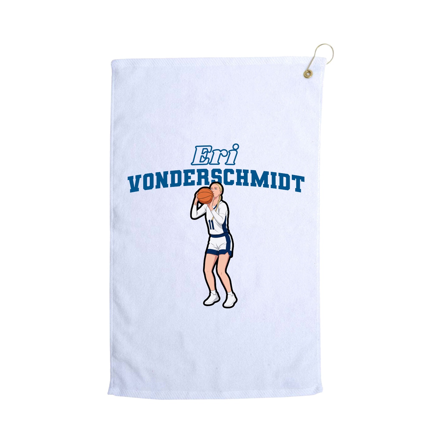 Golf Towel — Name Arch in White