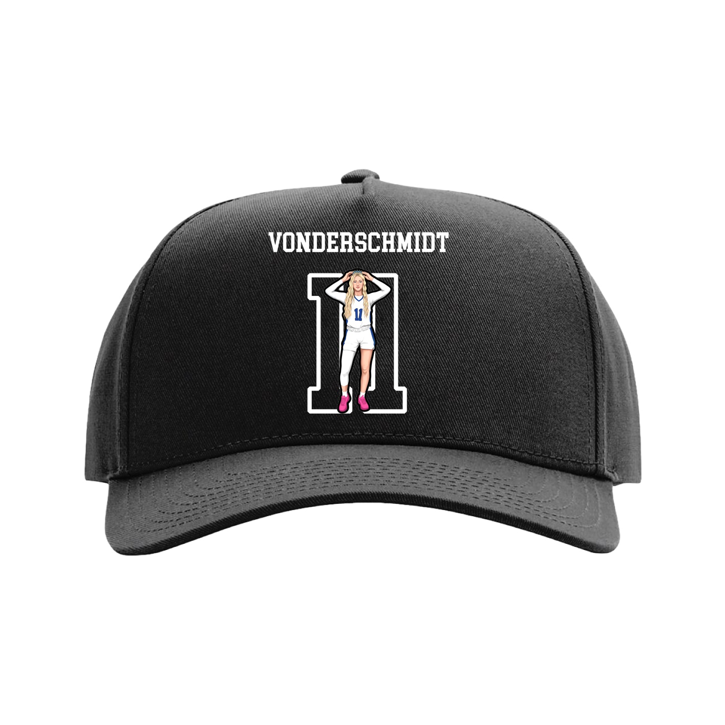 Full Fabric Five-Panel Champ Cap — Shirsey in Black