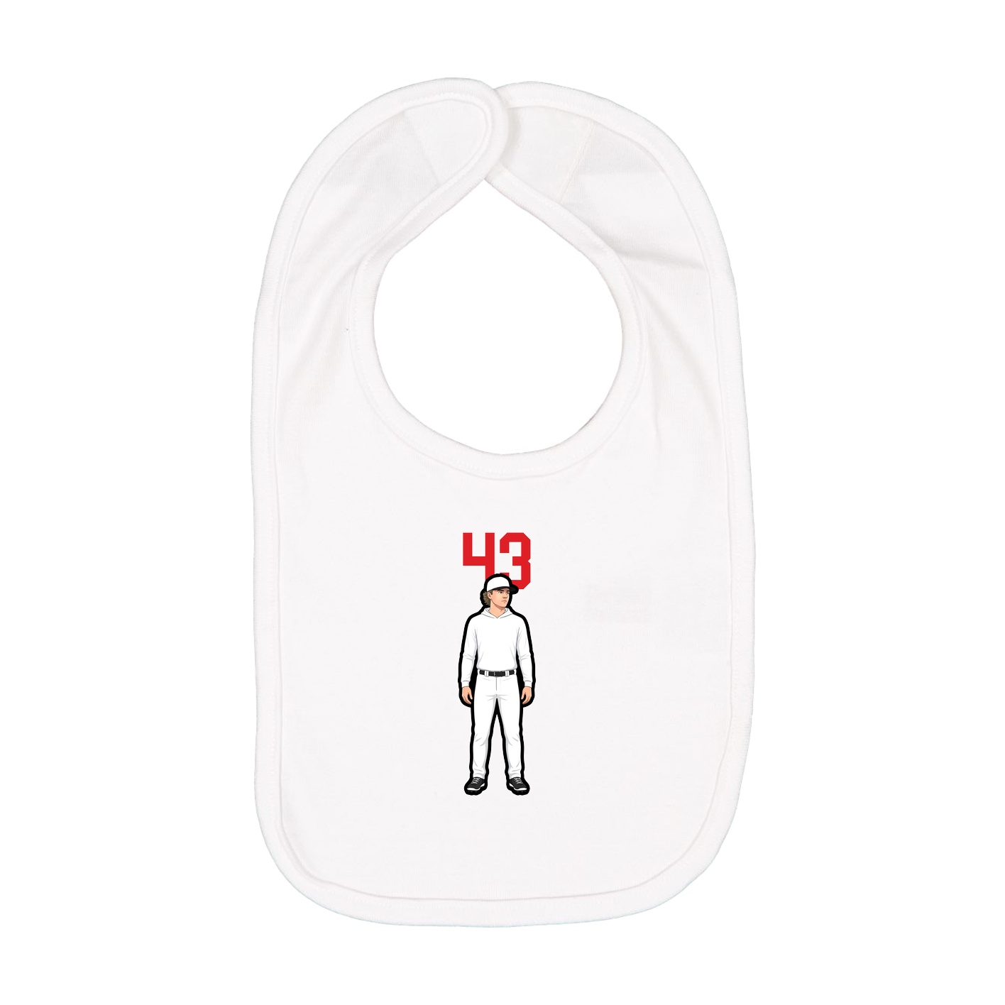 Infant Bib — Number Top in White
