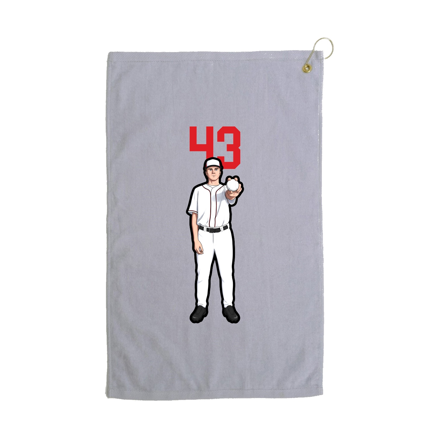 Golf Towel — Number Top in Grey