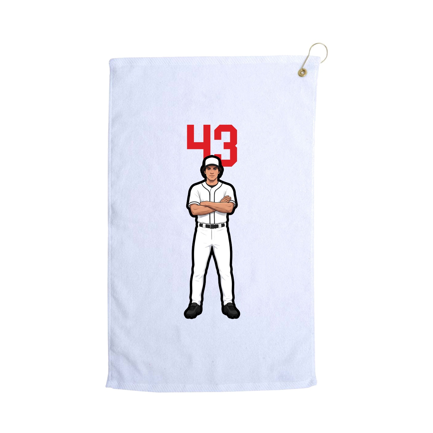 Golf Towel — Number Top in White