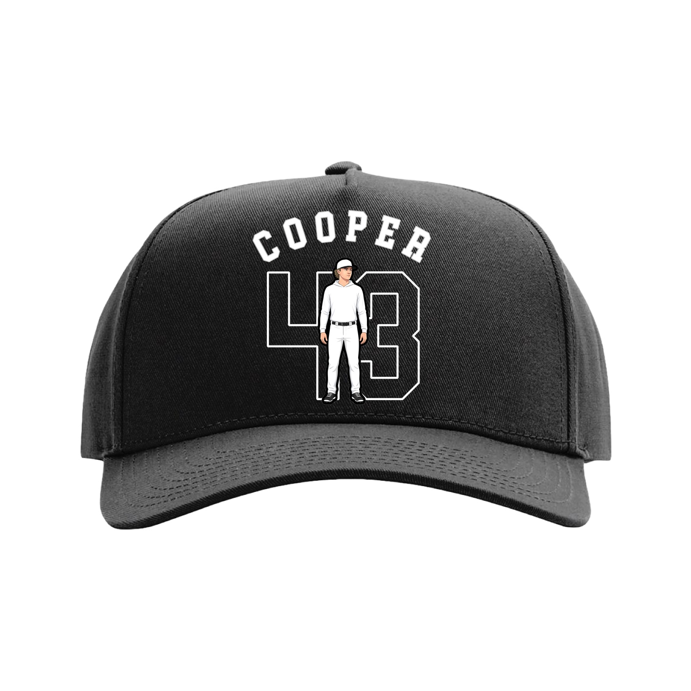 Full Fabric Five-Panel Champ Cap — Shirsey Arch in Black