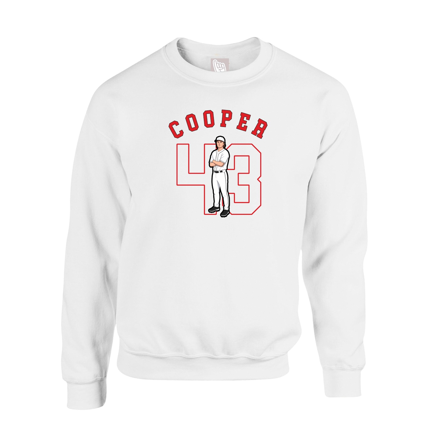 Fleece Crew — Shirsey Arch in White