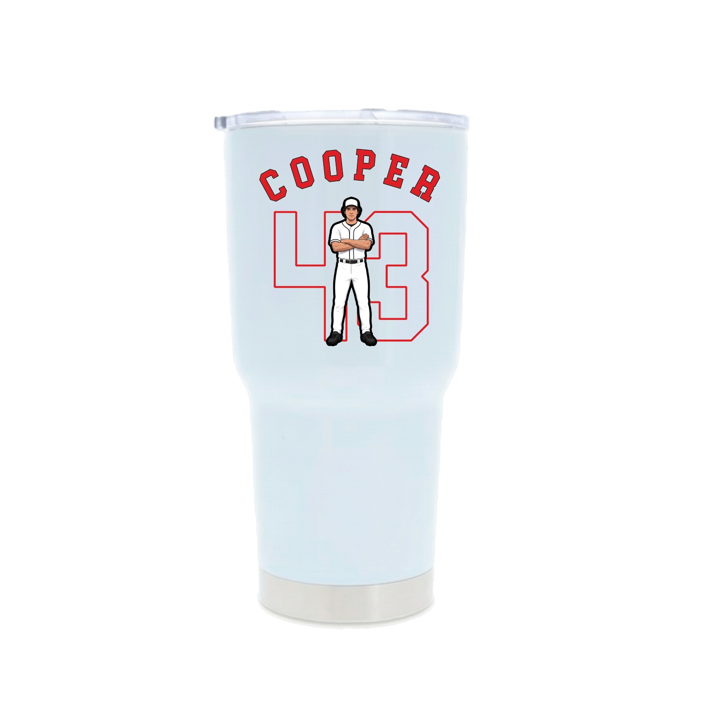 30oz Stainless Steel Tumbler — Shirsey Arch in White