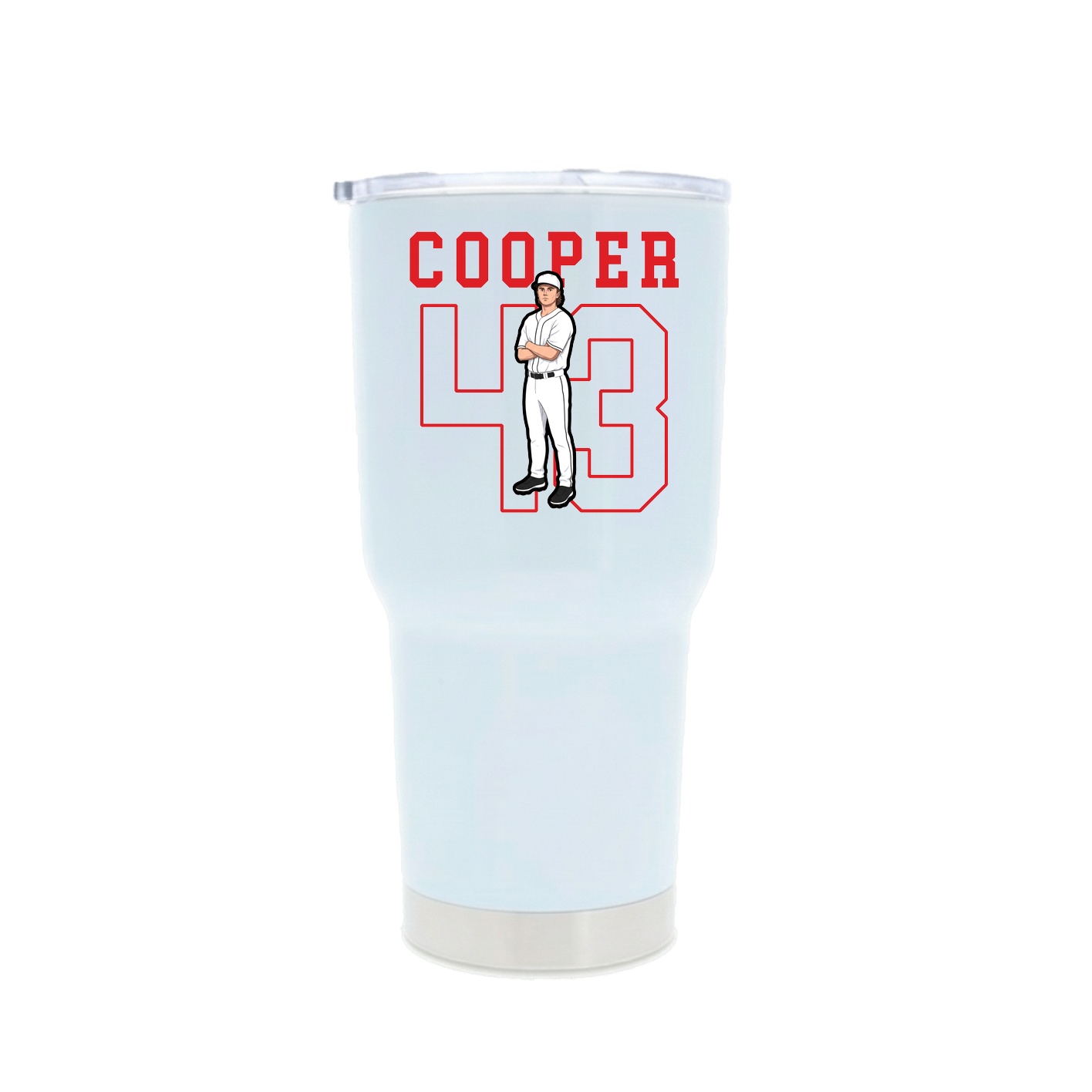 30oz Stainless Steel Tumbler — Shirsey in White