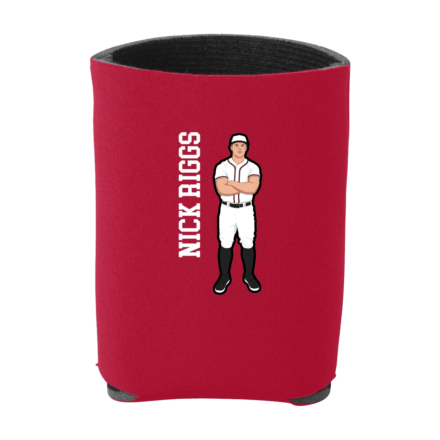 Can Holder — Name Vertical in Red