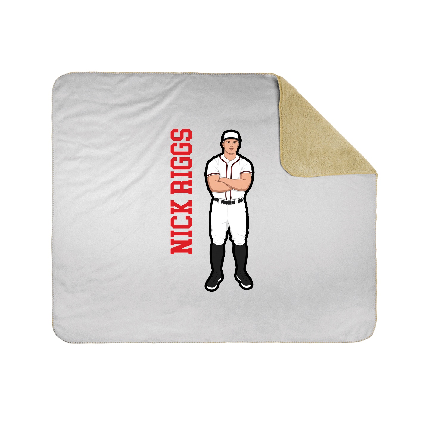 Throw Blanket — Name Vertical in White
