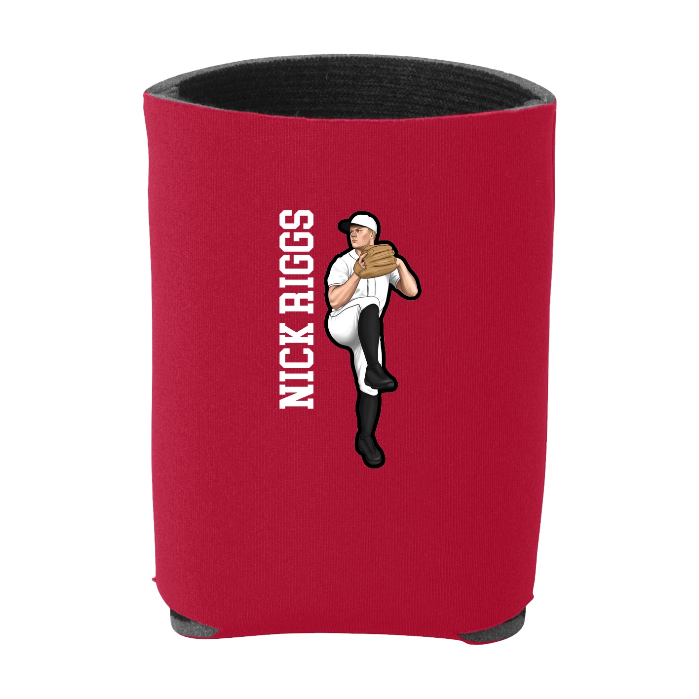 Can Holder — Name Vertical in Red