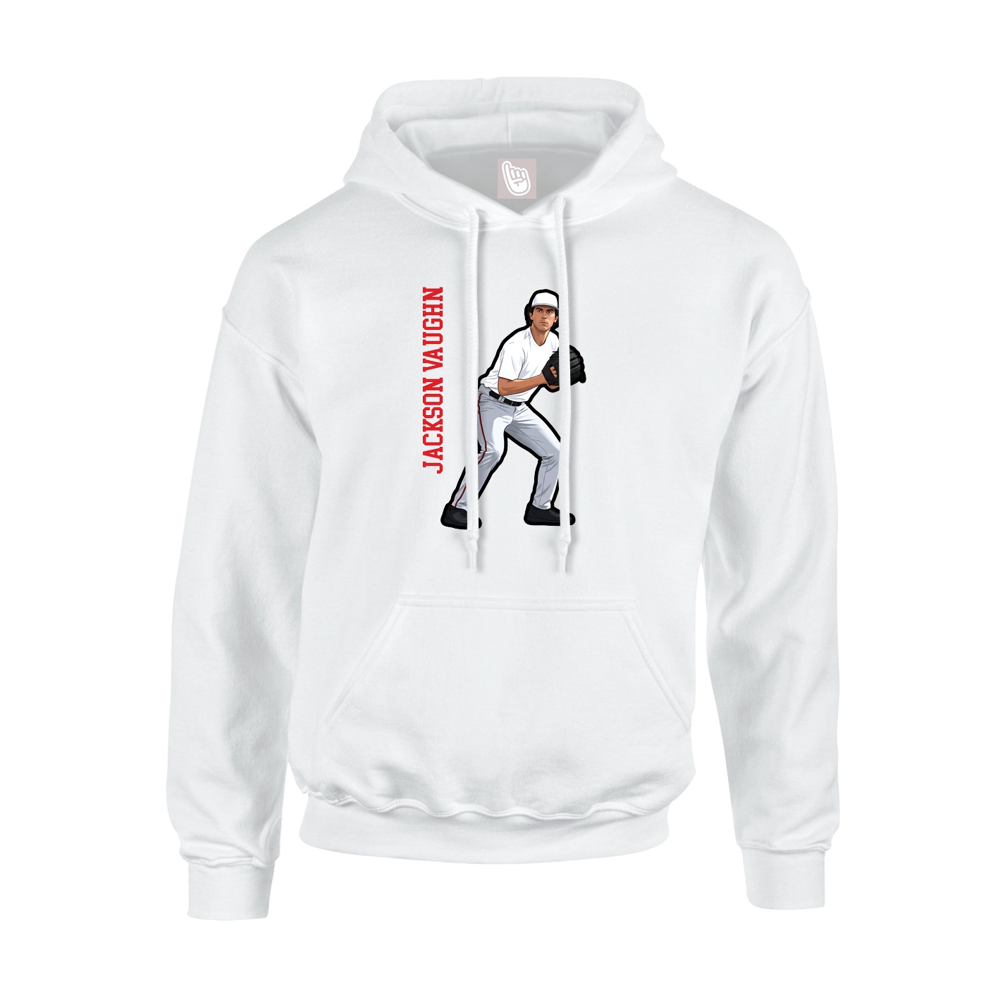 Youth Hoodie — Name Vertical in White