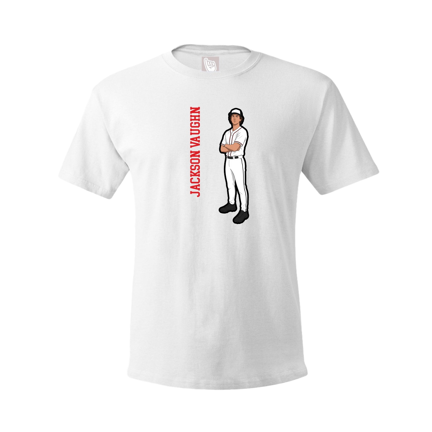 Tee — Name Vertical in White