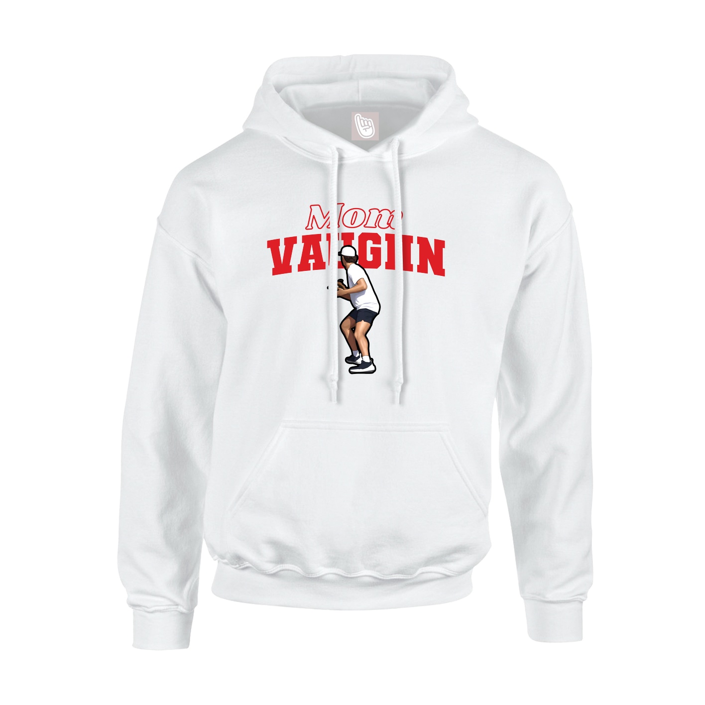 Youth Hoodie — Mothers Day Block in White