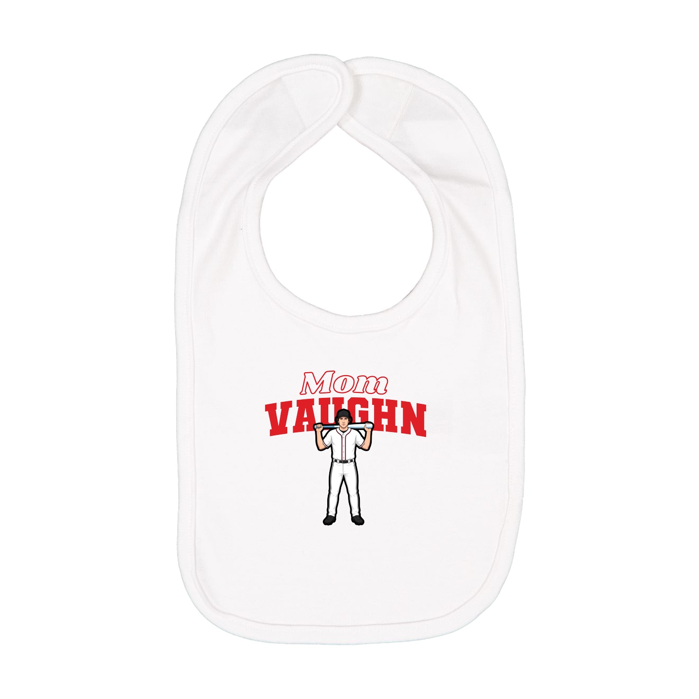 Infant Bib — Mothers Day Block in White