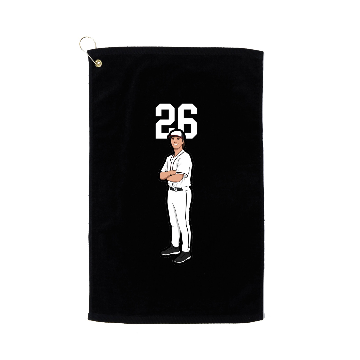 Golf Towel — Number Top in Black