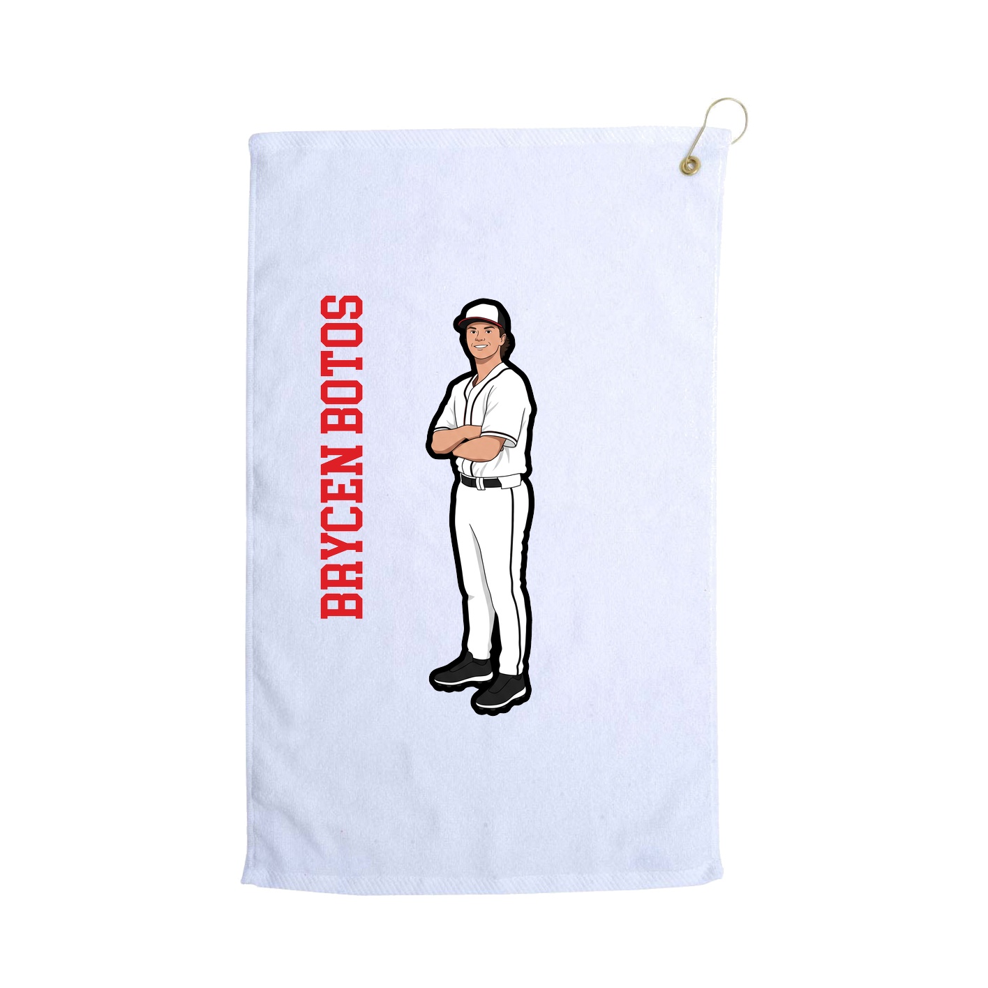Golf Towel — Name Vertical in White