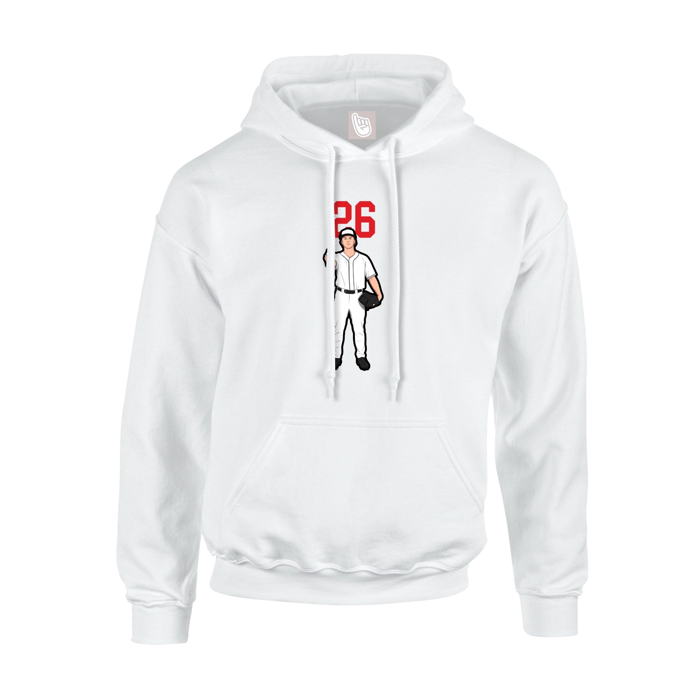 Youth Hoodie — Number Top in White