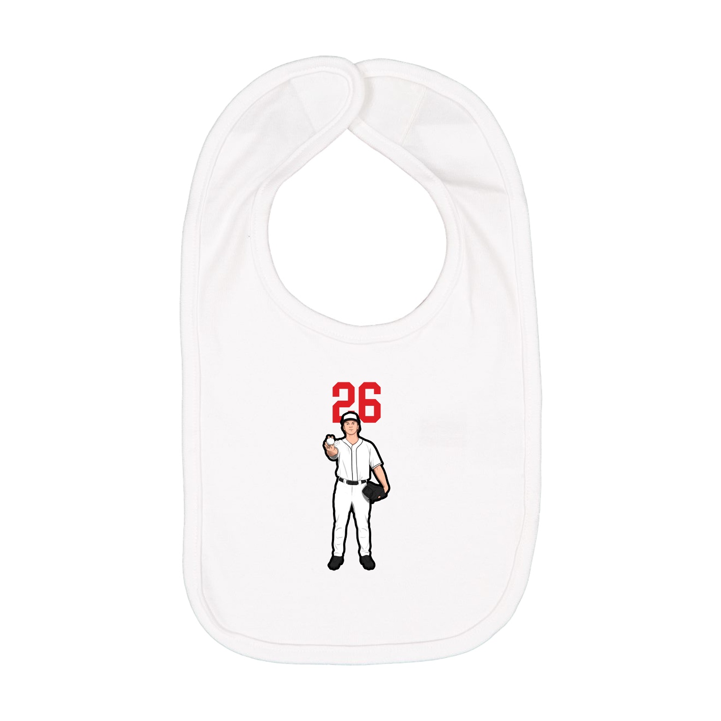 Infant Bib — Number Top in White