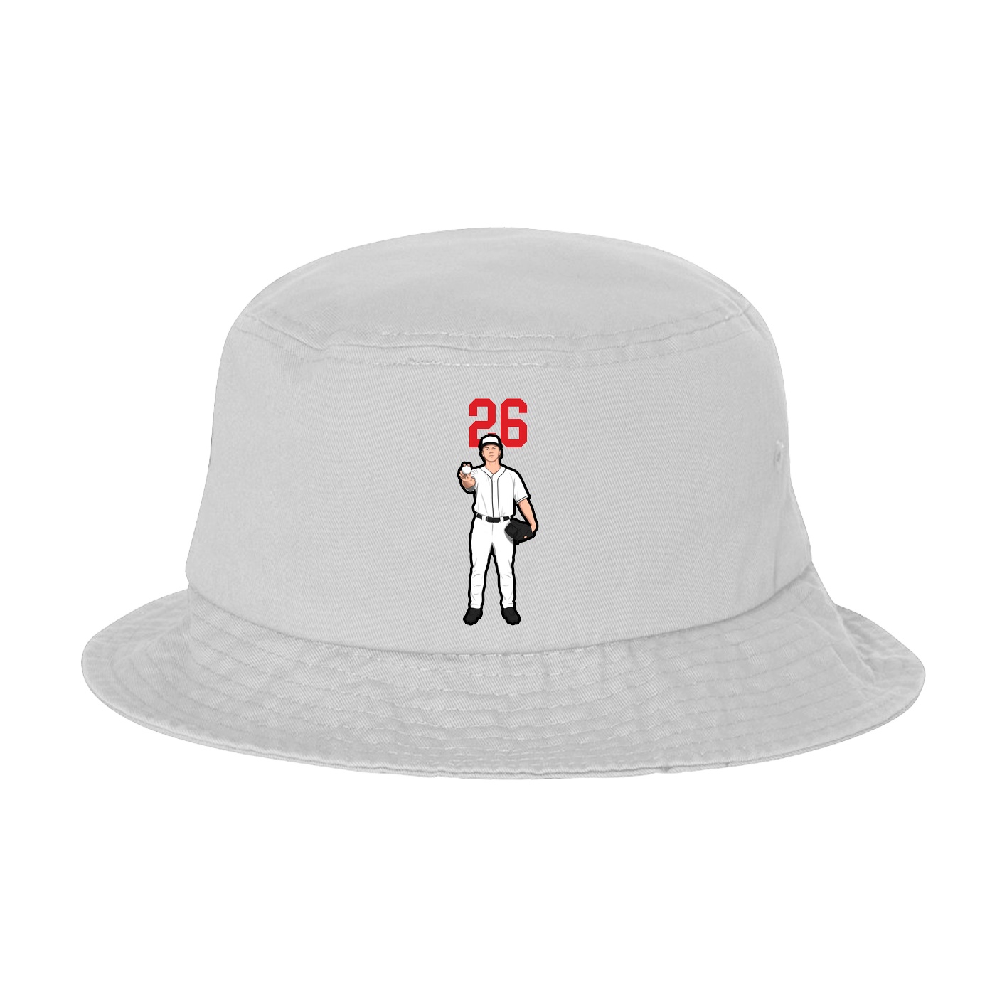 Bucket Cap — Number Top in White