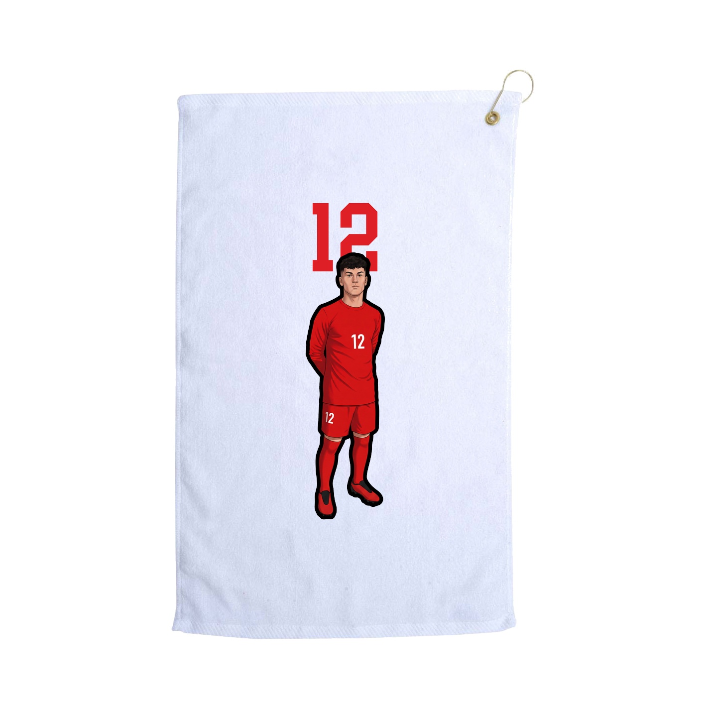 Golf Towel — Number Top in White