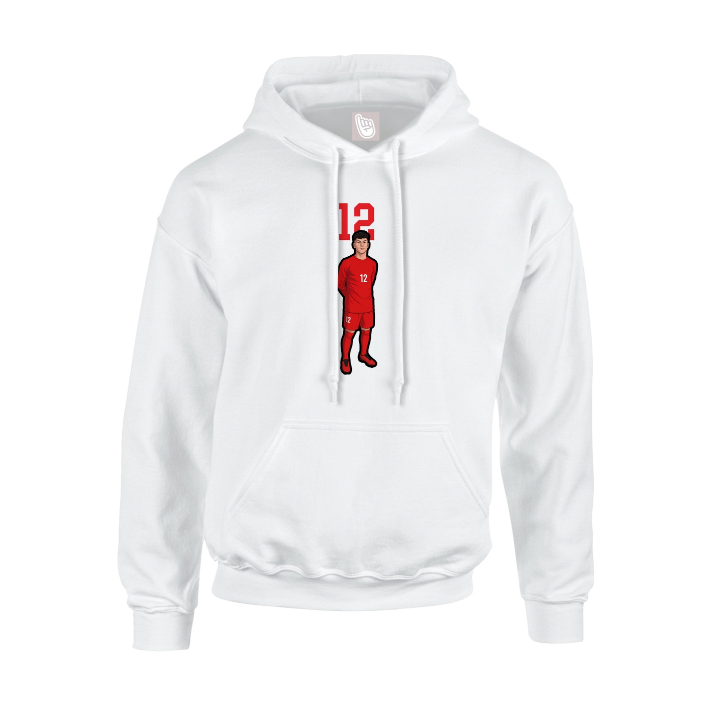 Youth Hoodie — Number Top in White