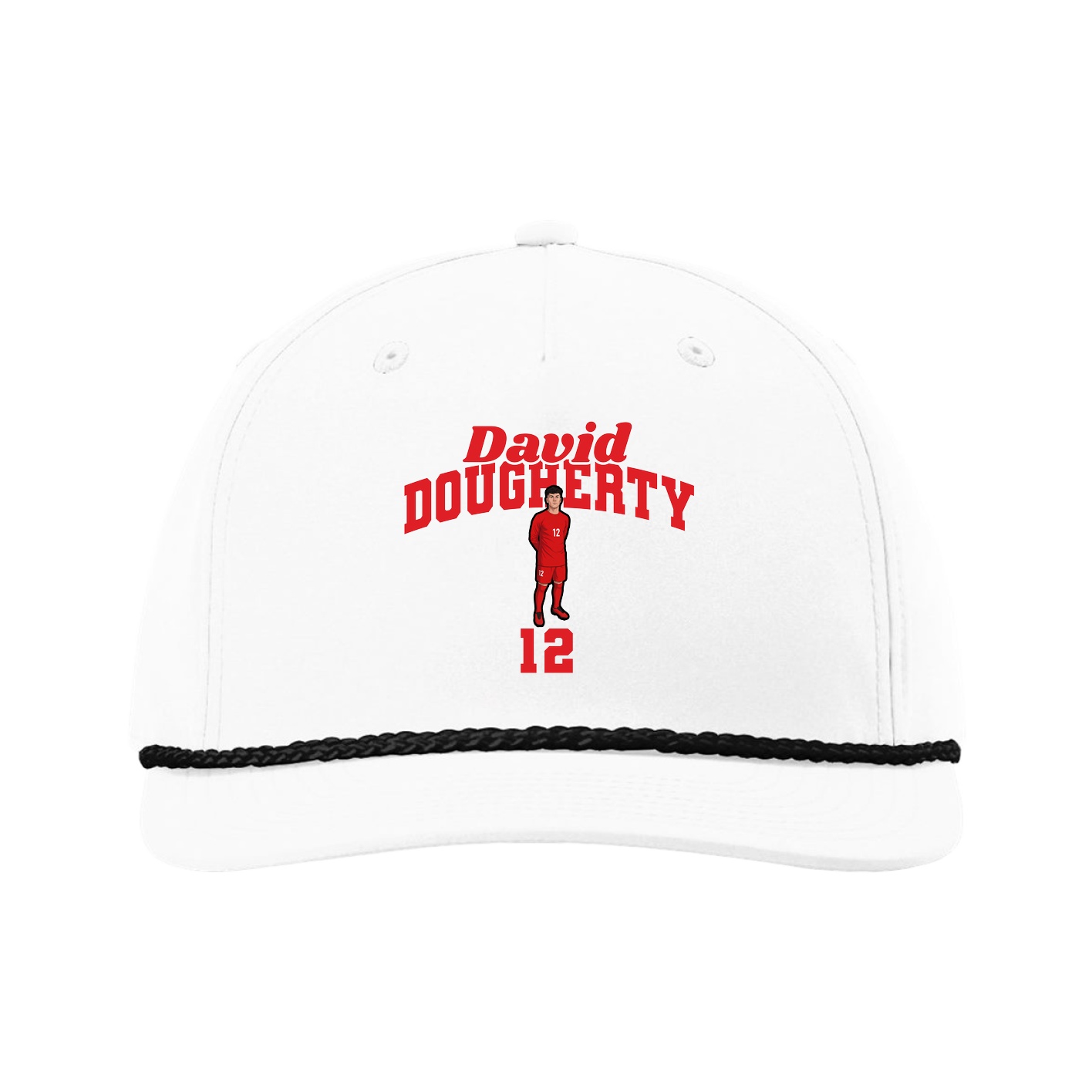 Five-Panel Classic Rope Cap — Signature Arch in White