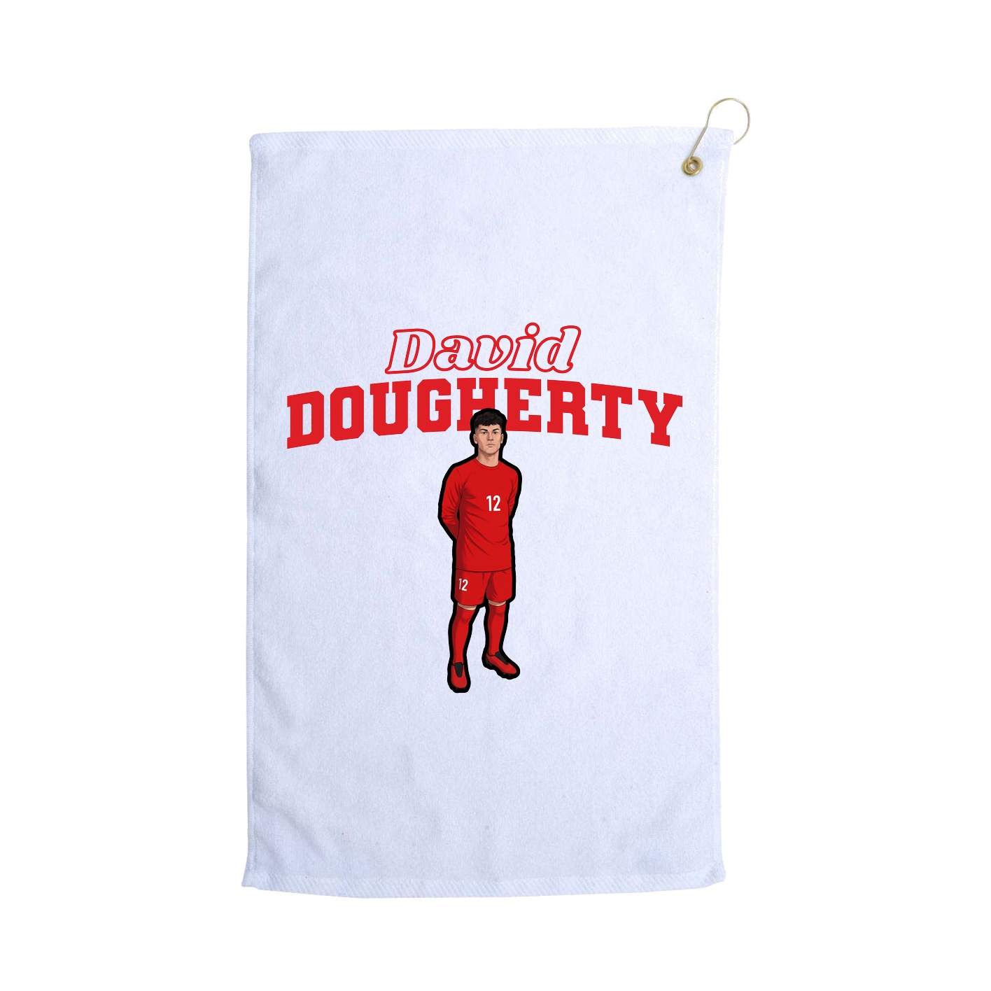 Golf Towel — Name Arch in White
