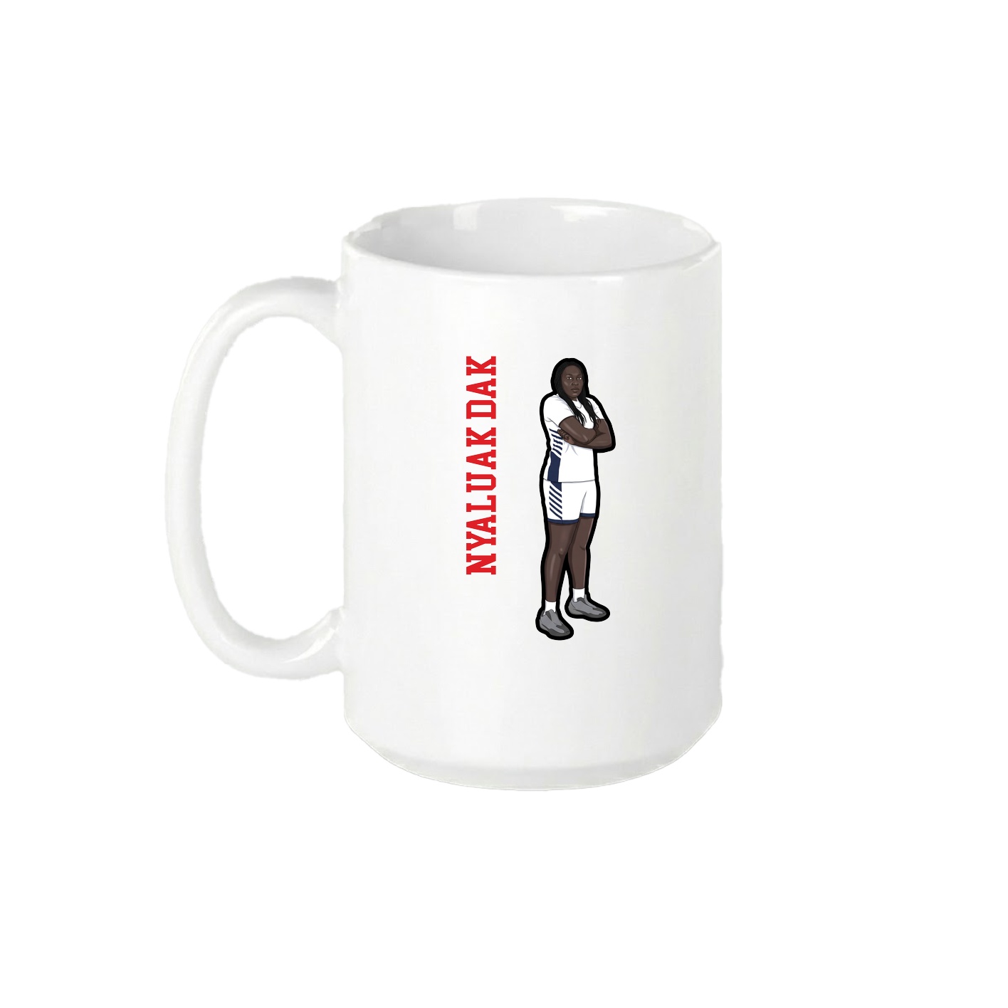 15oz Coffee Mug — Name Vertical in White
