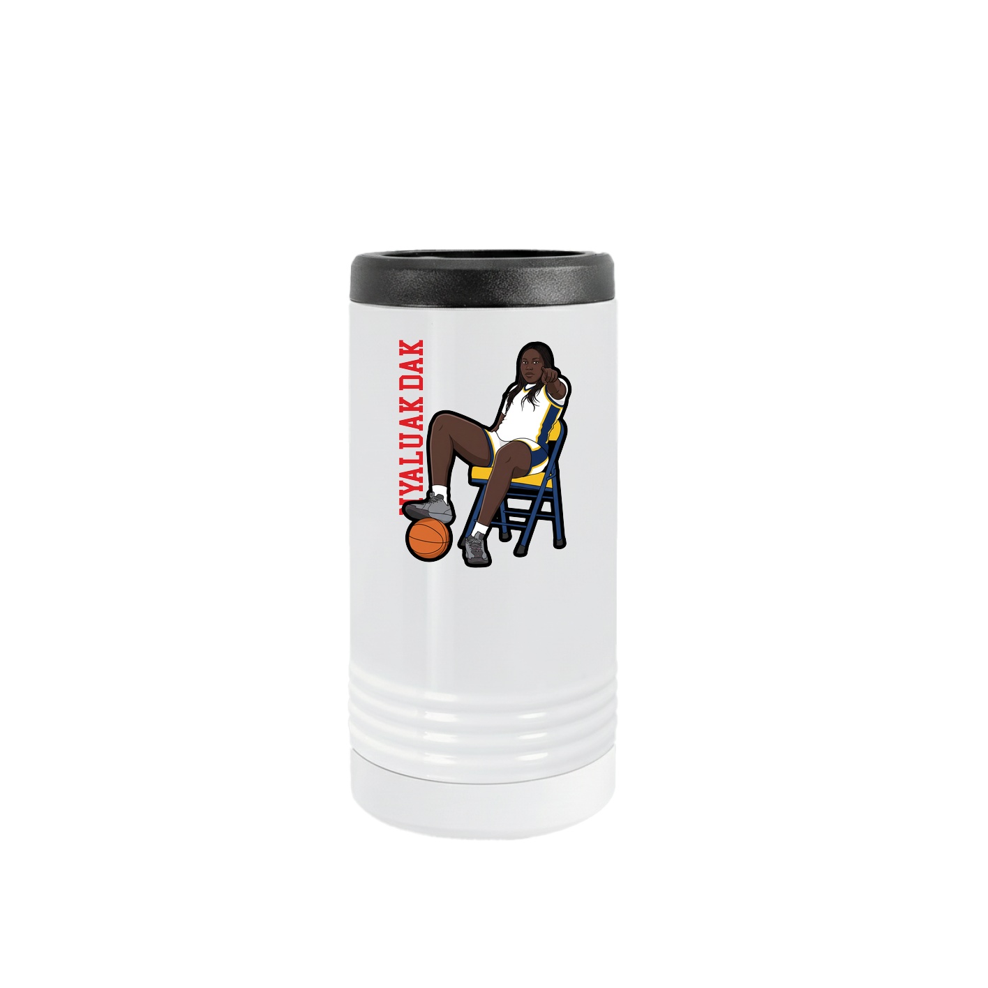 Slim Beverage Holder — Name Vertical in White