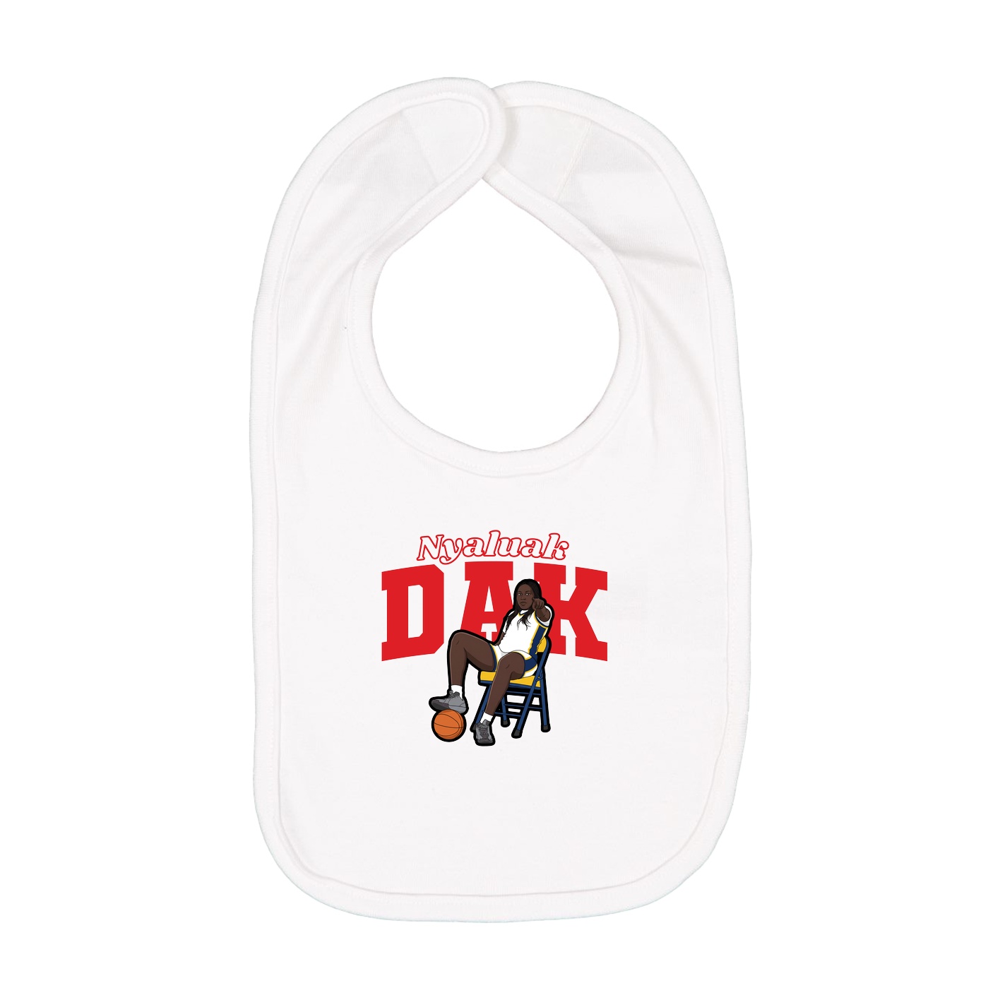 Infant Bib — Name Arch in White