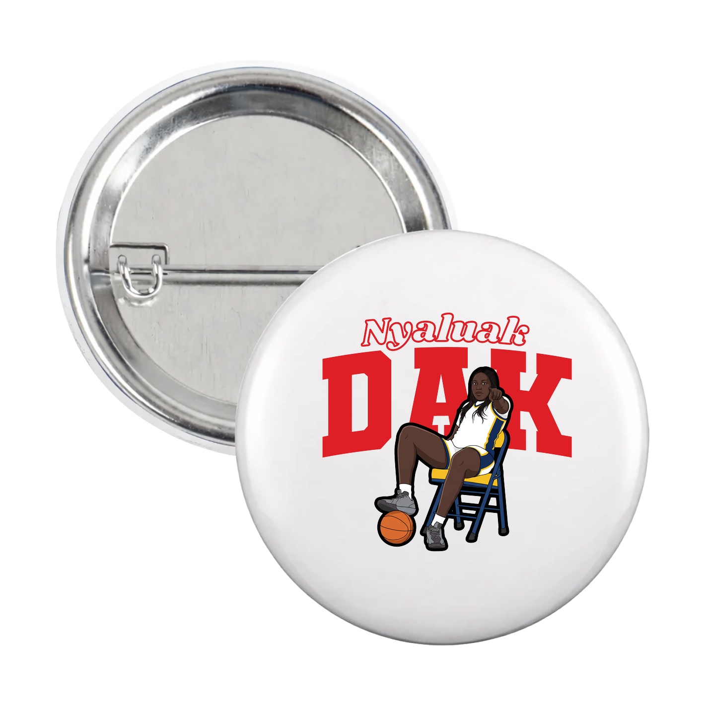 Game Day Button — Name Arch in White