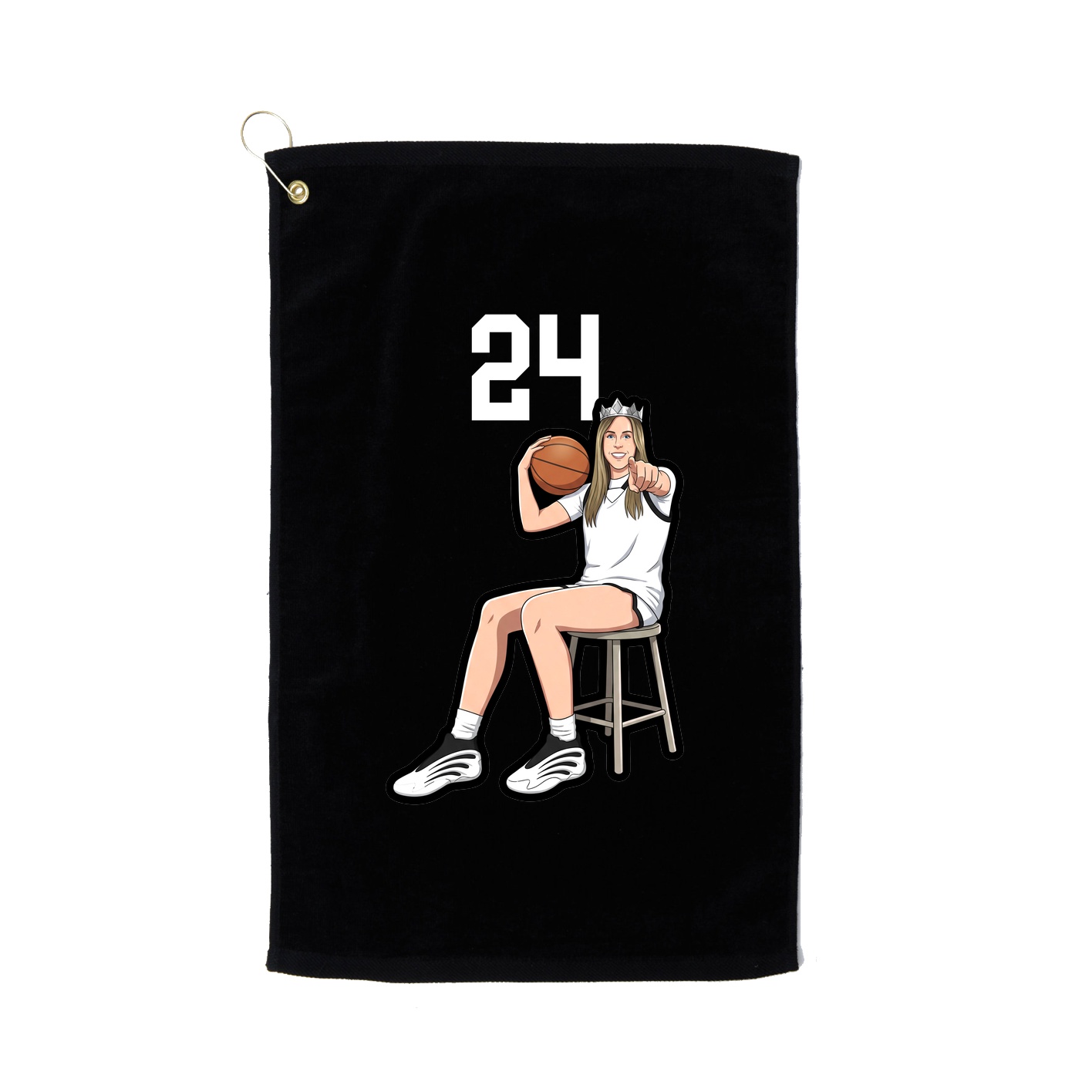 Golf Towel — Number Top in Black