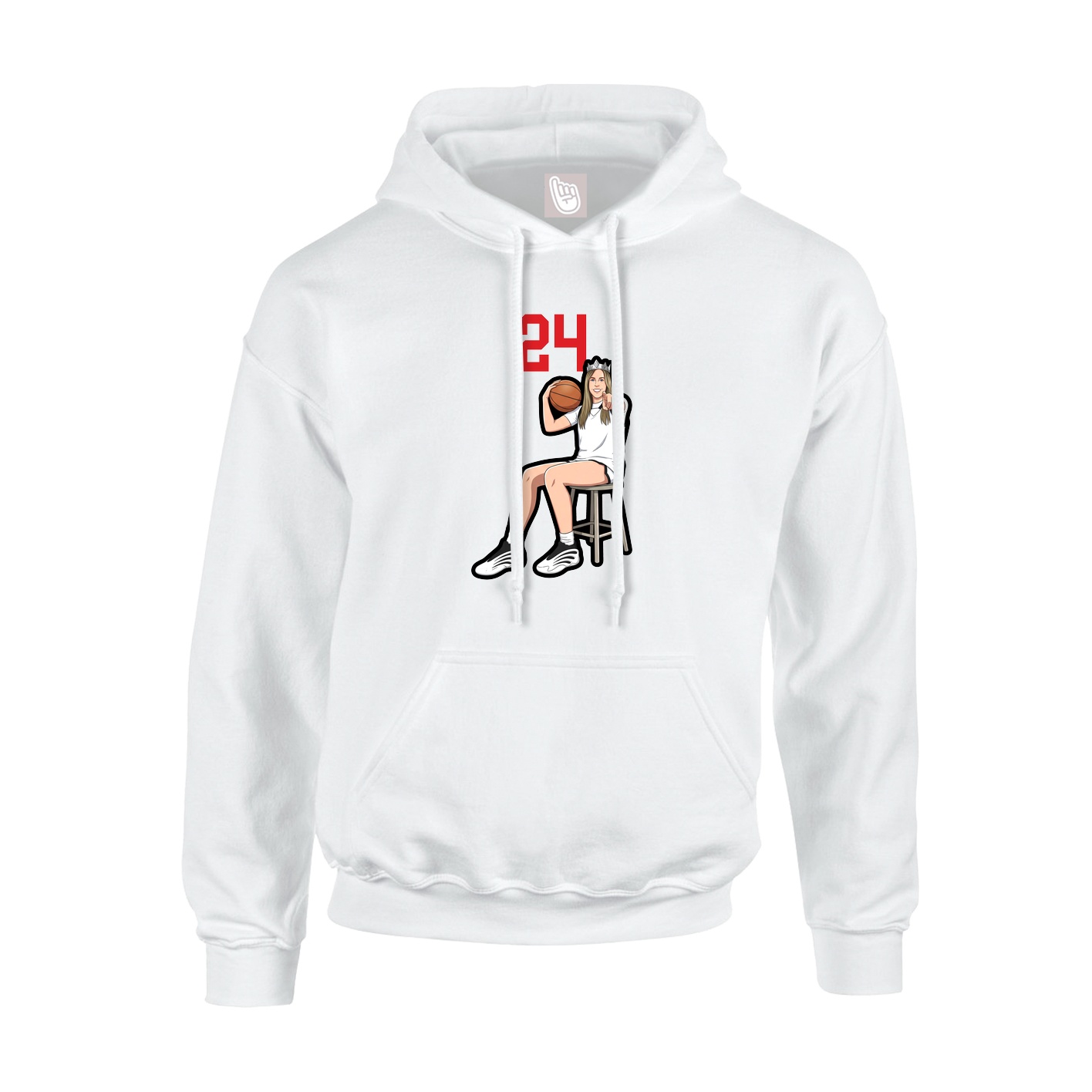 Hoodie — Number Top in White