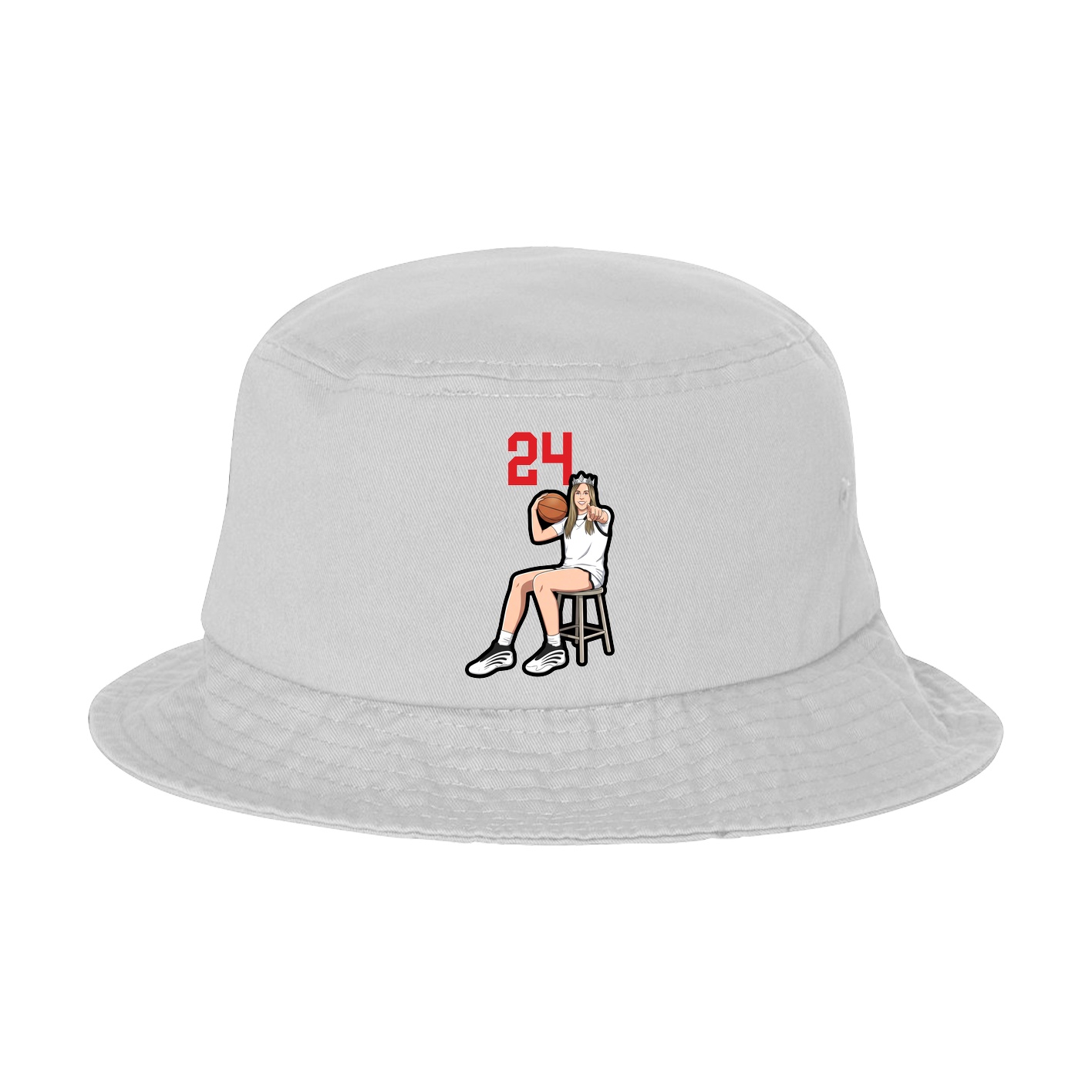 Bucket Cap — Number Top in White