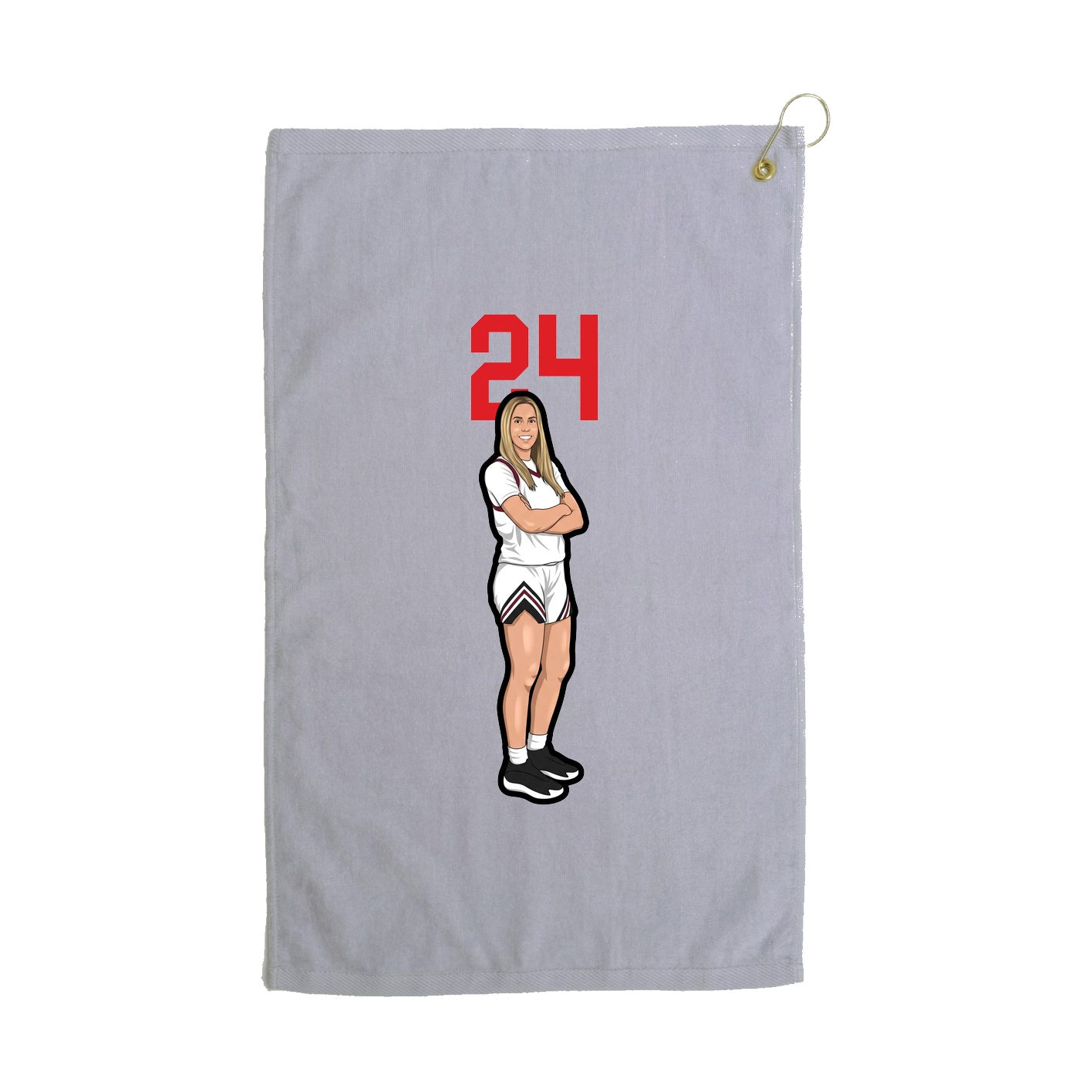 Golf Towel — Number Top in Grey