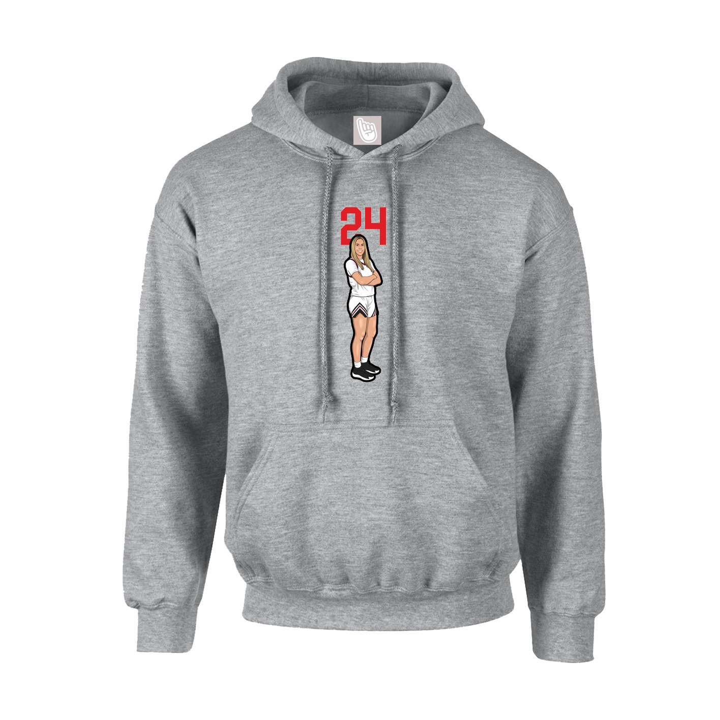 Hoodie — Number Top in Grey