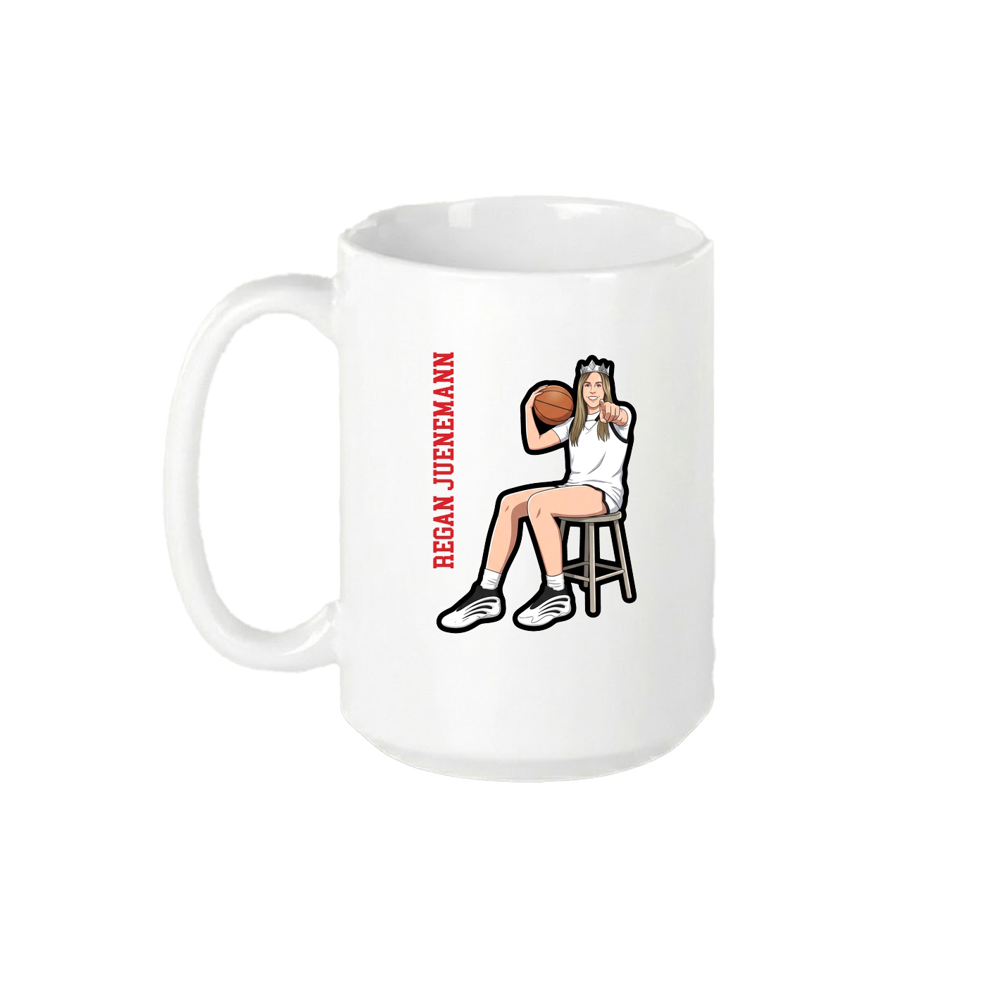 15oz Coffee Mug — Name Vertical in White