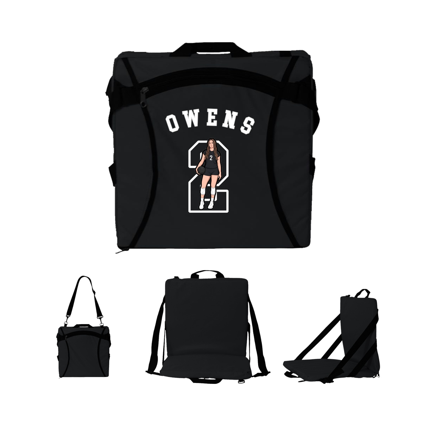 Folding Stadium Seat — Shirsey Arch in Black