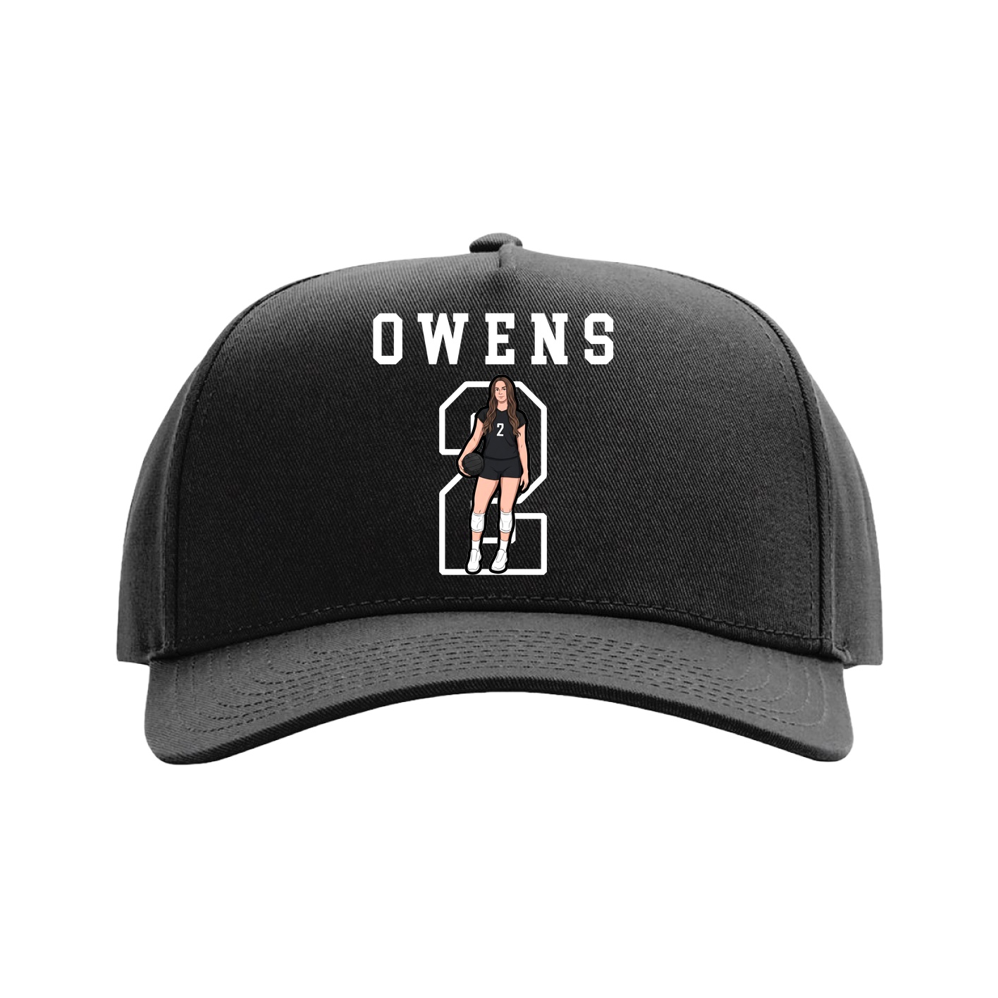 Full Fabric Five-Panel Champ Cap — Shirsey in Black