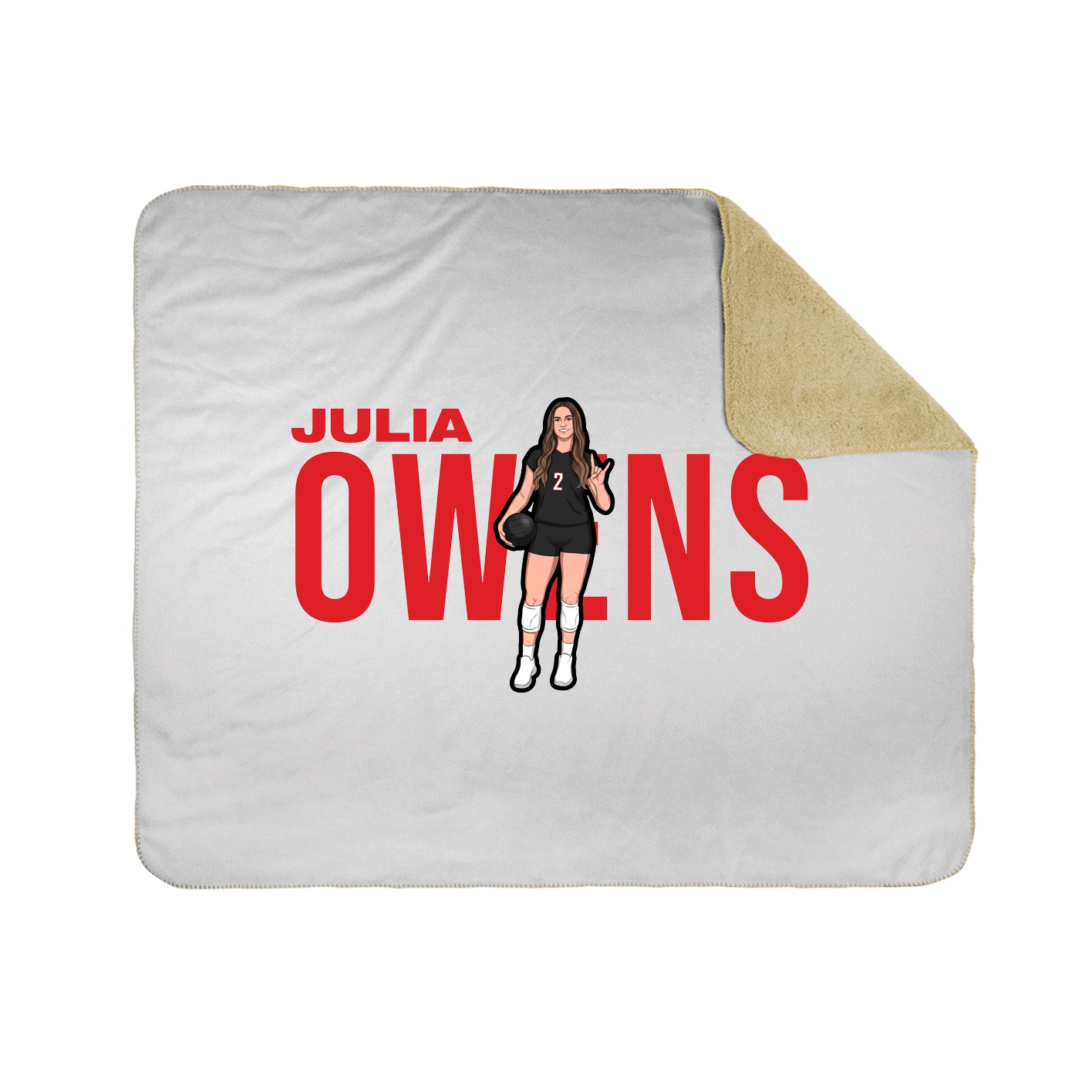 Throw Blanket — Player Name in White