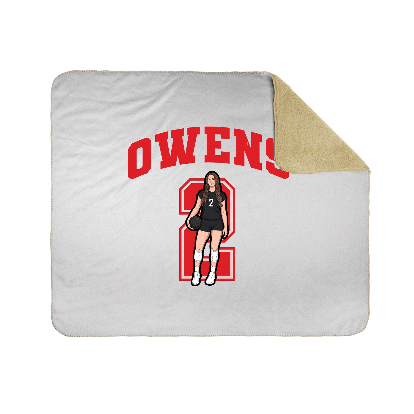 Throw Blanket — Number in White