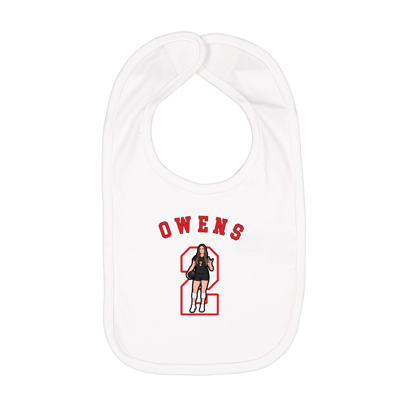 Infant Bib — Shirsey Arch in White