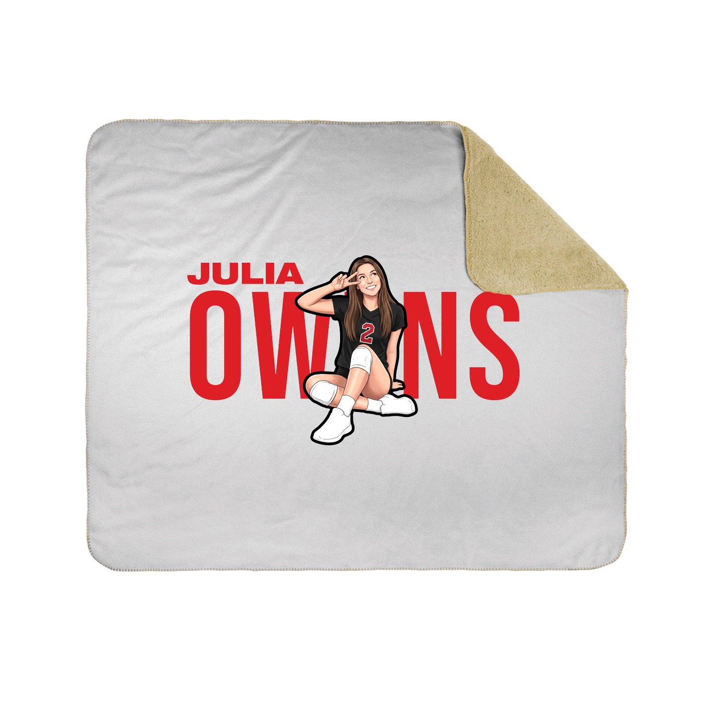 Throw Blanket — Player Name in White