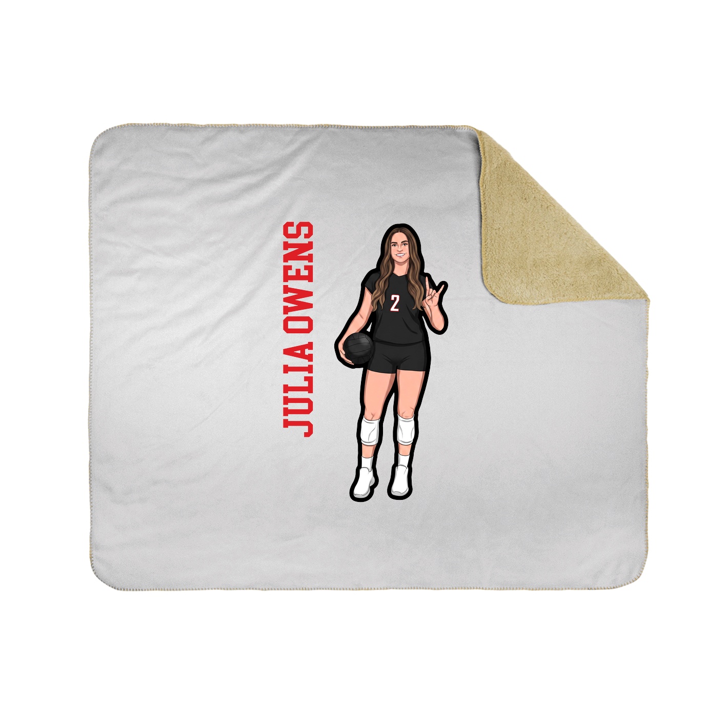 Throw Blanket — Name Vertical in White