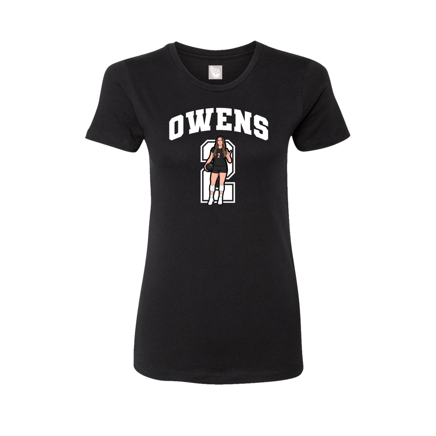 Fitted Women's Tee — Number in Black