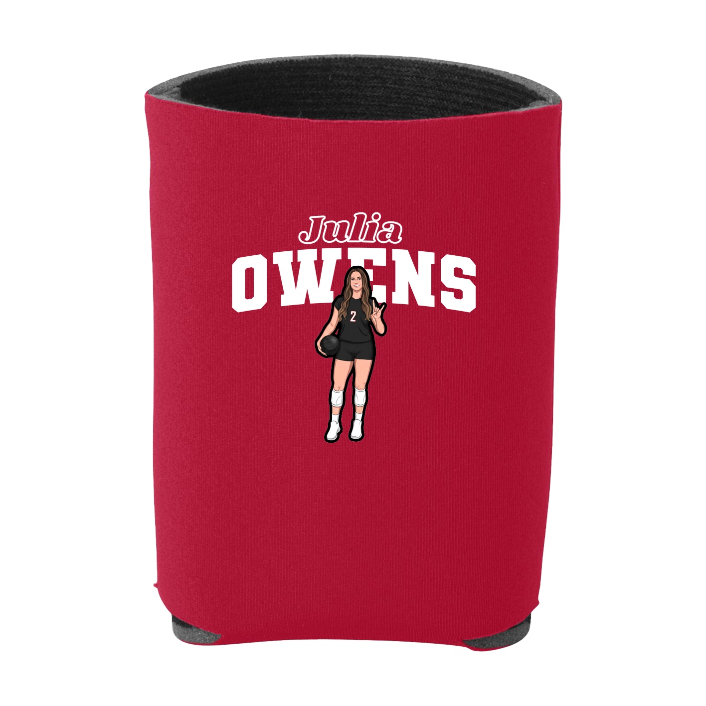 Can Holder — Name Arch in Red