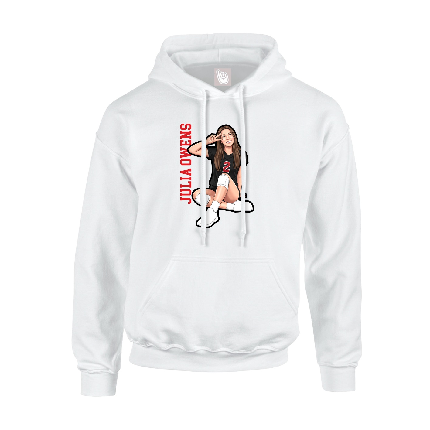Hoodie — Name Vertical in White