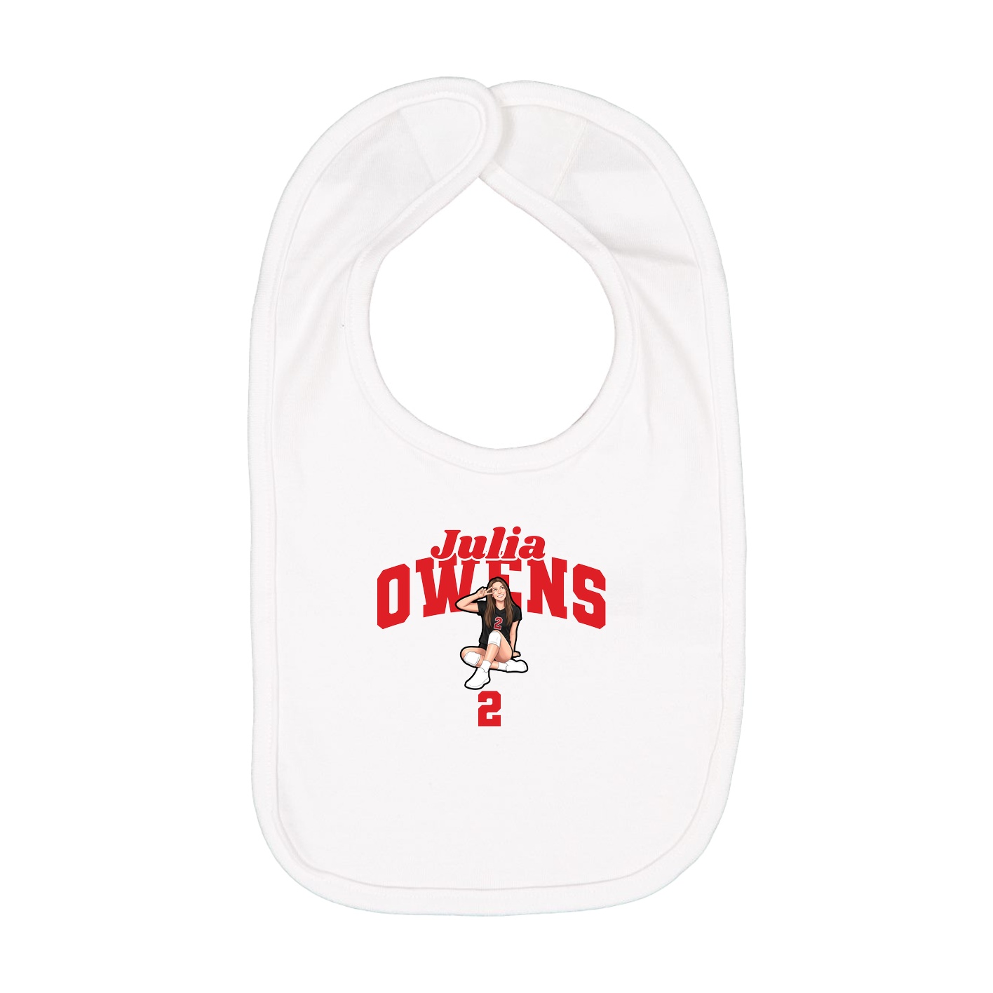 Infant Bib — Signature Arch in White