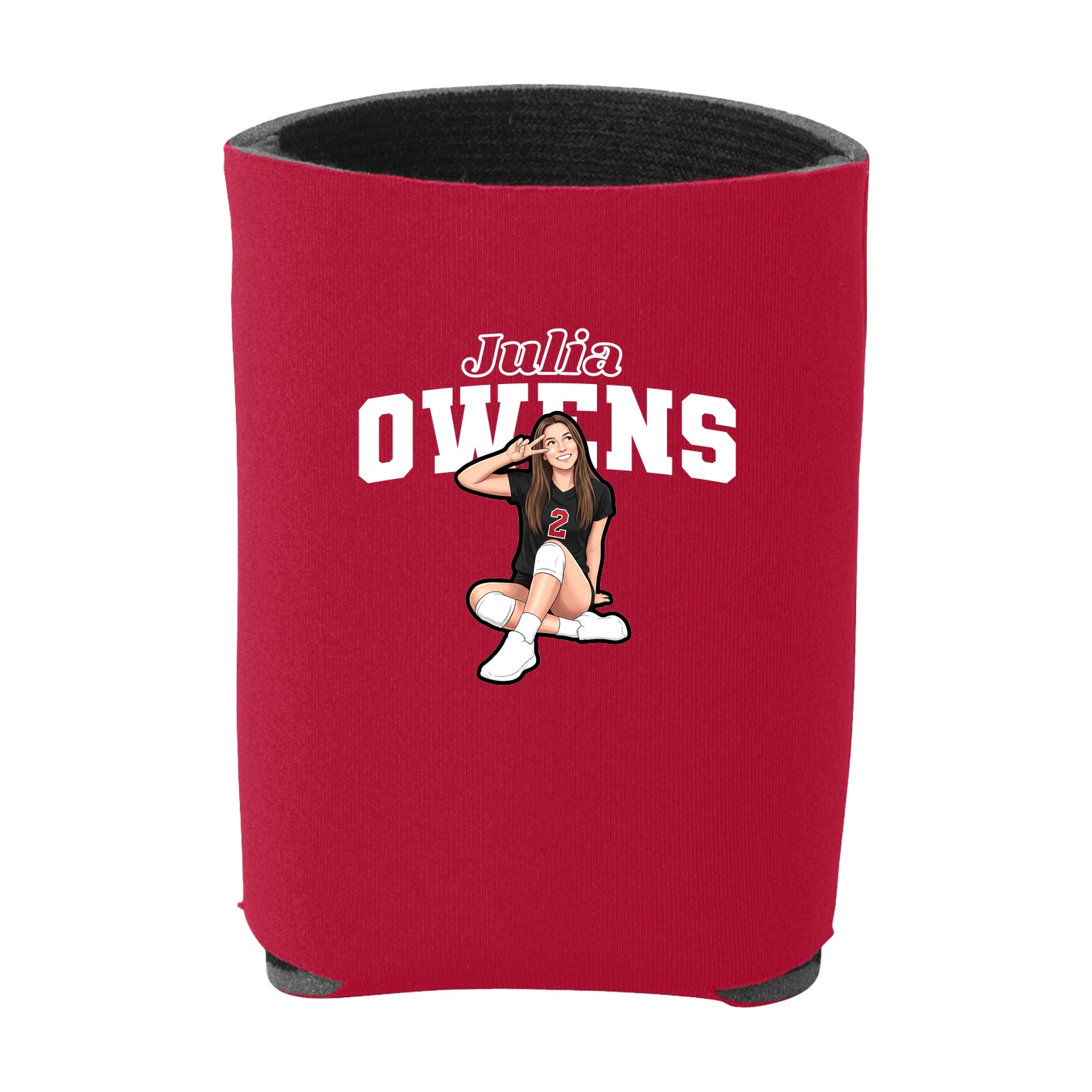 Can Holder — Name Arch in Red