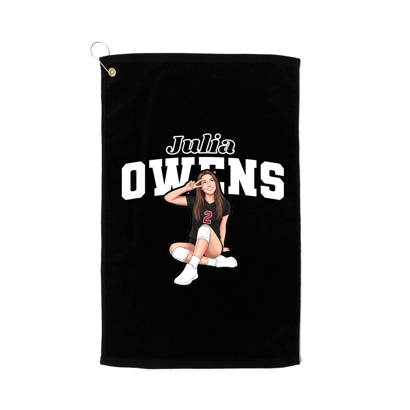 Golf Towel — Name Arch in Black